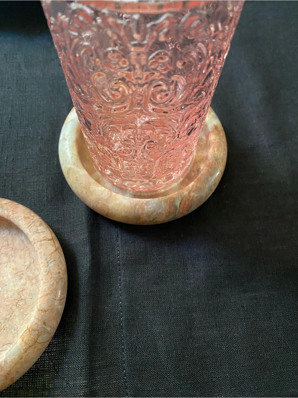 Vintage Marble stone pink coasters